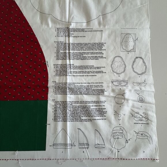 Ho Ho Santa Face VIP Cranston Cut & Sew Fabric Panel Door Hanging Uncut 17 x 14 - Picture 9 of 10